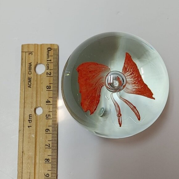 Vintage Red Butterfly Bubble Art Glass Handmade Paperweights - Read, Home Decor - Picture 8 of 9